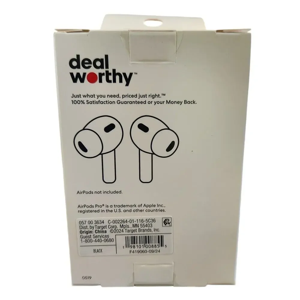 Dealworthy Earbud Case Cover Black for Airpods Pro 1st & 2nd Gen New in Box